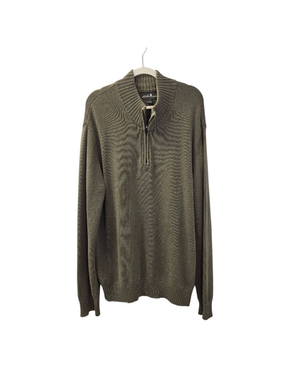 Eddie Bauer 100% Cotton Quarter Zip Sweater Size XL Tall